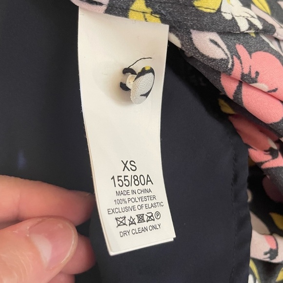 Kate Spade Women's Road Trip Floral Shift Dress Size XS Black Pink Floral Zip - Picture 11 of 11